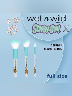 ⚡️🇺🇸🆕📦NIB WET N WILD x SCOOBY-DOO! | Scooby Night 3 Piece Makeup Brush Set
